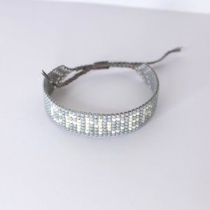 CANCER Zodiac Bracelet, Gray Scorpio Bracelet, Zodiac Gift, Beaded Bracelet